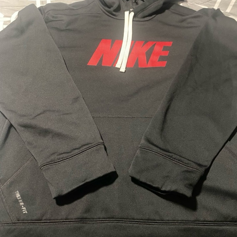Nike Therma-Fit Black Hoodie with White Accents